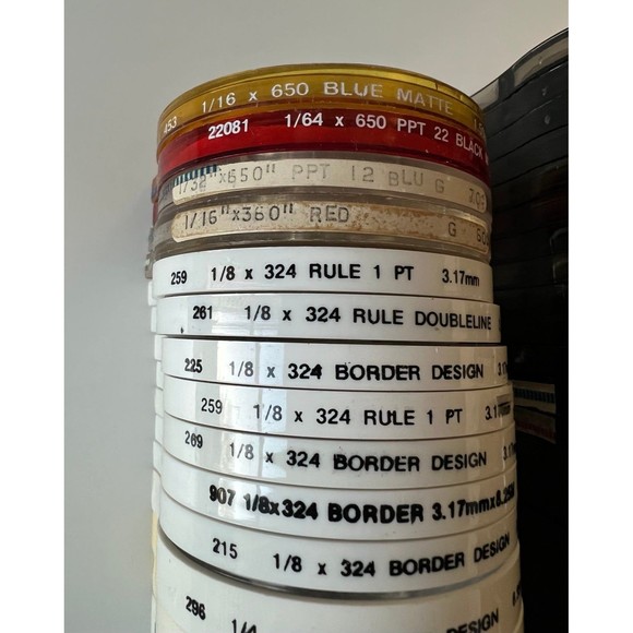 46 Letraline Letraset Architectural Graphic Art Tape +Cases Bundle/Lot MSRP$350+ - Picture 2 of 8